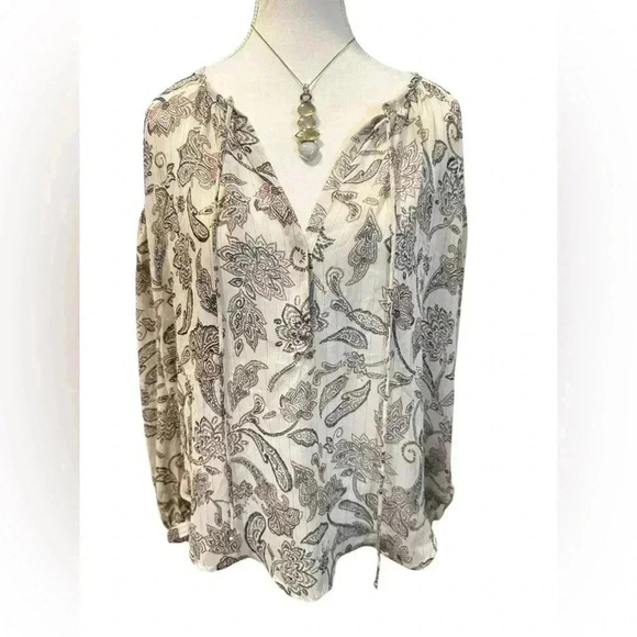 Vici | Paisley Floral Flowy Peasant Tunic Blouse (S) - Picture 2 of 13